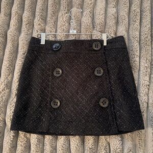 Express Black Double-Breasted Mini Skirt
